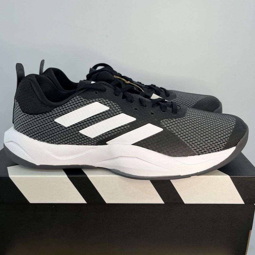 Adidas Rapidmove Core Black Grey White Training Shoes Sneakers HP3287 Men Sz 9.5